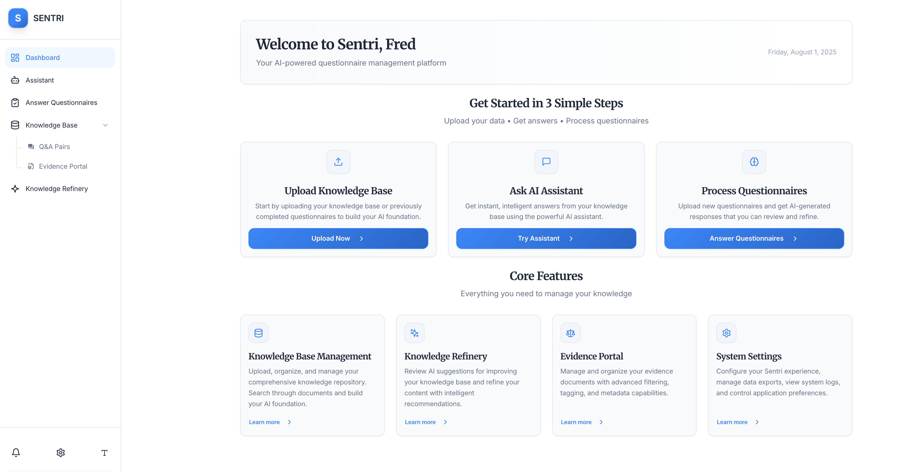 Sentri Dashboard